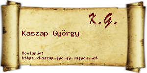 Kaszap György névjegykártya