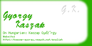 gyorgy kaszap business card